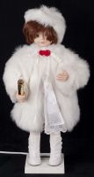 Telco 24" Animated Girl Motionette Electric Display Faux Fur Coat / White D